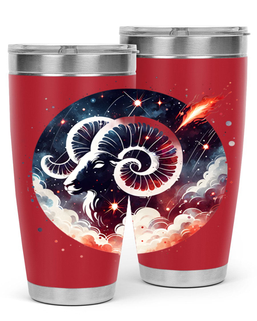 Capricorn 210# Zodiac Tumbler in stainless steel with a stylish design, perfect for hot and cold beverages.