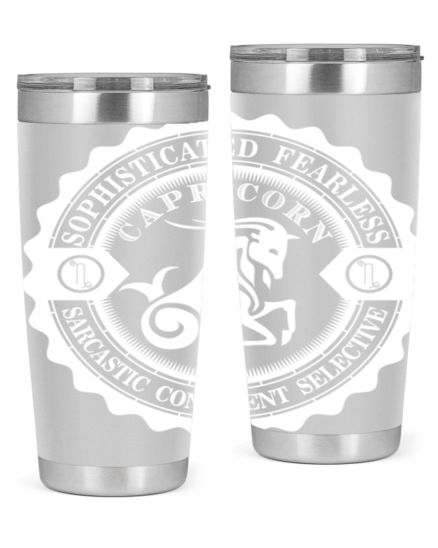 Capricorn 41# Tumbler, a stylish 20oz double wall vacuum stainless steel tumbler with a copper lining and drink-thru lid.