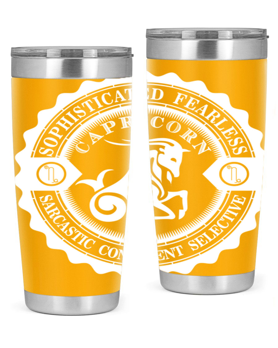 Capricorn 41# Tumbler, a stylish 20oz double wall vacuum stainless steel tumbler with a copper lining and drink-thru lid.