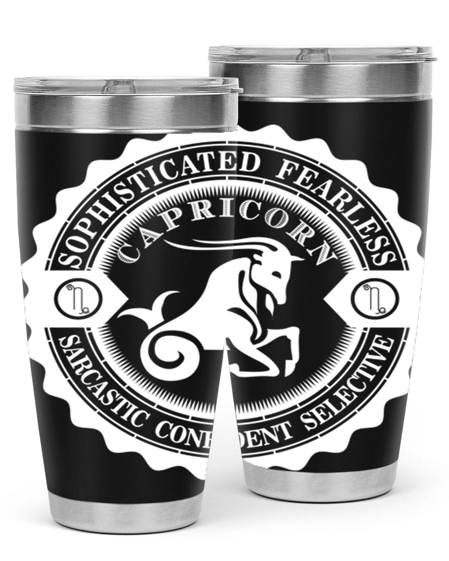 Capricorn 41# Tumbler, a stylish 20oz double wall vacuum stainless steel tumbler with a copper lining and drink-thru lid.