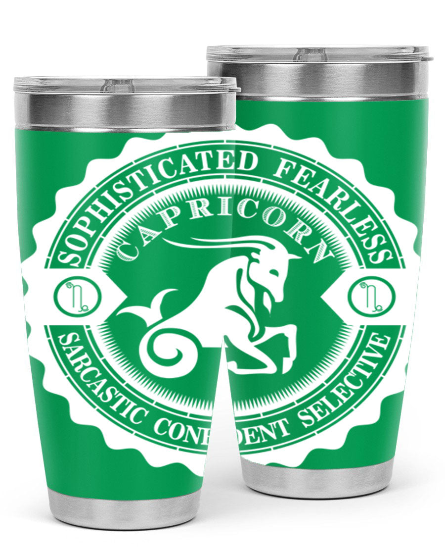 Capricorn 41# Tumbler, a stylish 20oz double wall vacuum stainless steel tumbler with a copper lining and drink-thru lid.