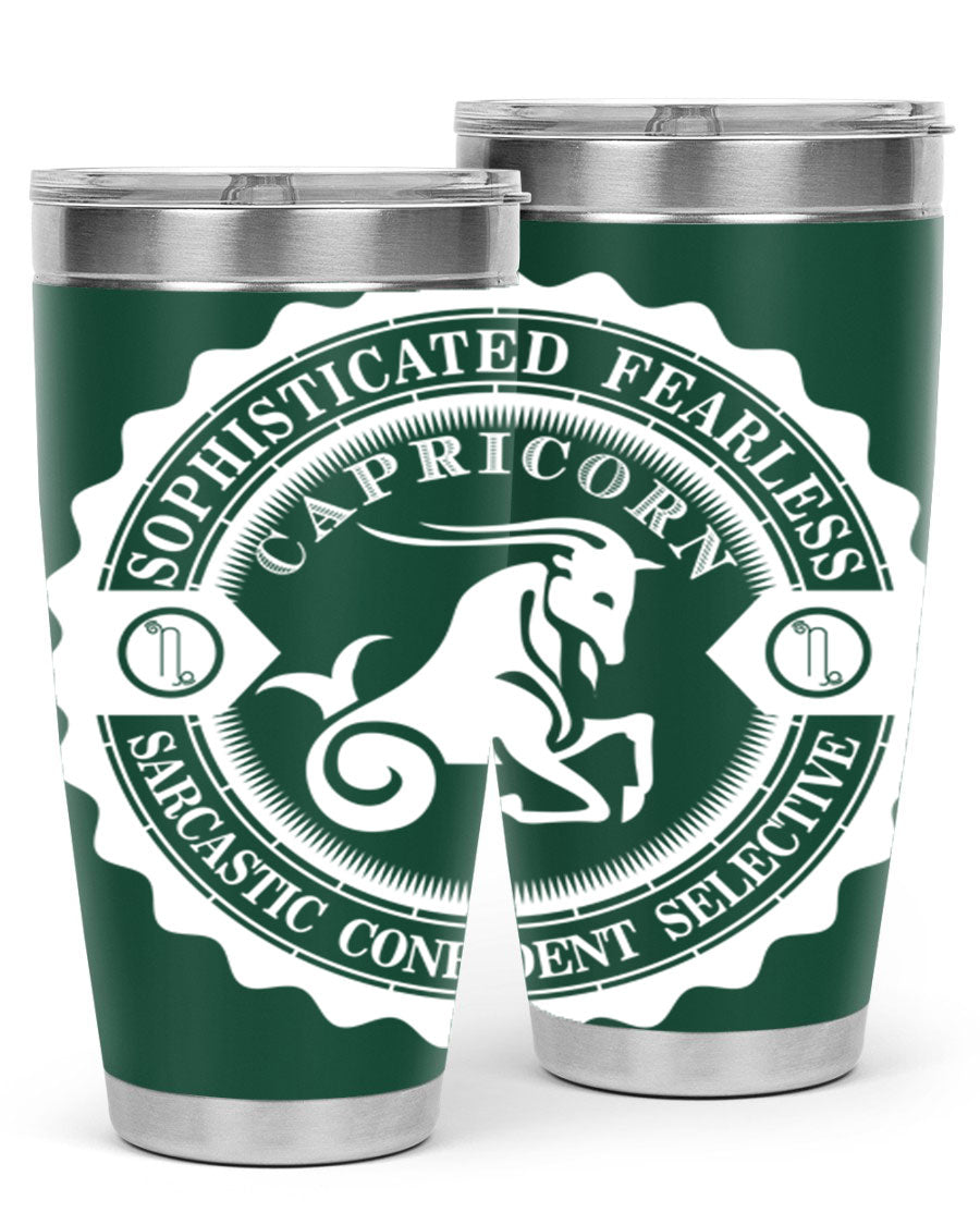 Capricorn 41# Tumbler, a stylish 20oz double wall vacuum stainless steel tumbler with a copper lining and drink-thru lid.