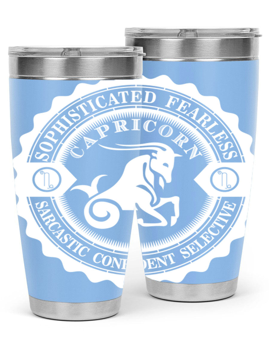 Capricorn 41# Tumbler, a stylish 20oz double wall vacuum stainless steel tumbler with a copper lining and drink-thru lid.