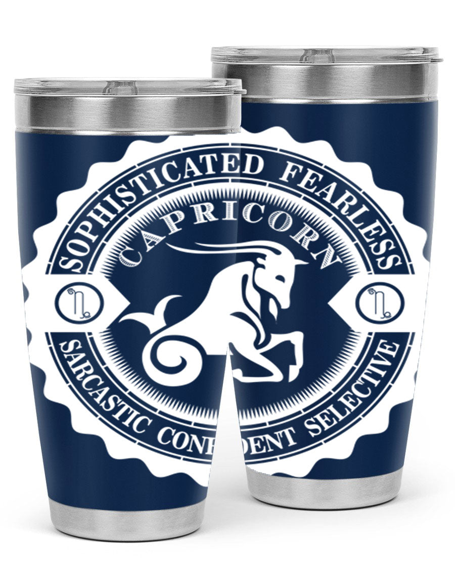 Capricorn 41# Tumbler, a stylish 20oz double wall vacuum stainless steel tumbler with a copper lining and drink-thru lid.