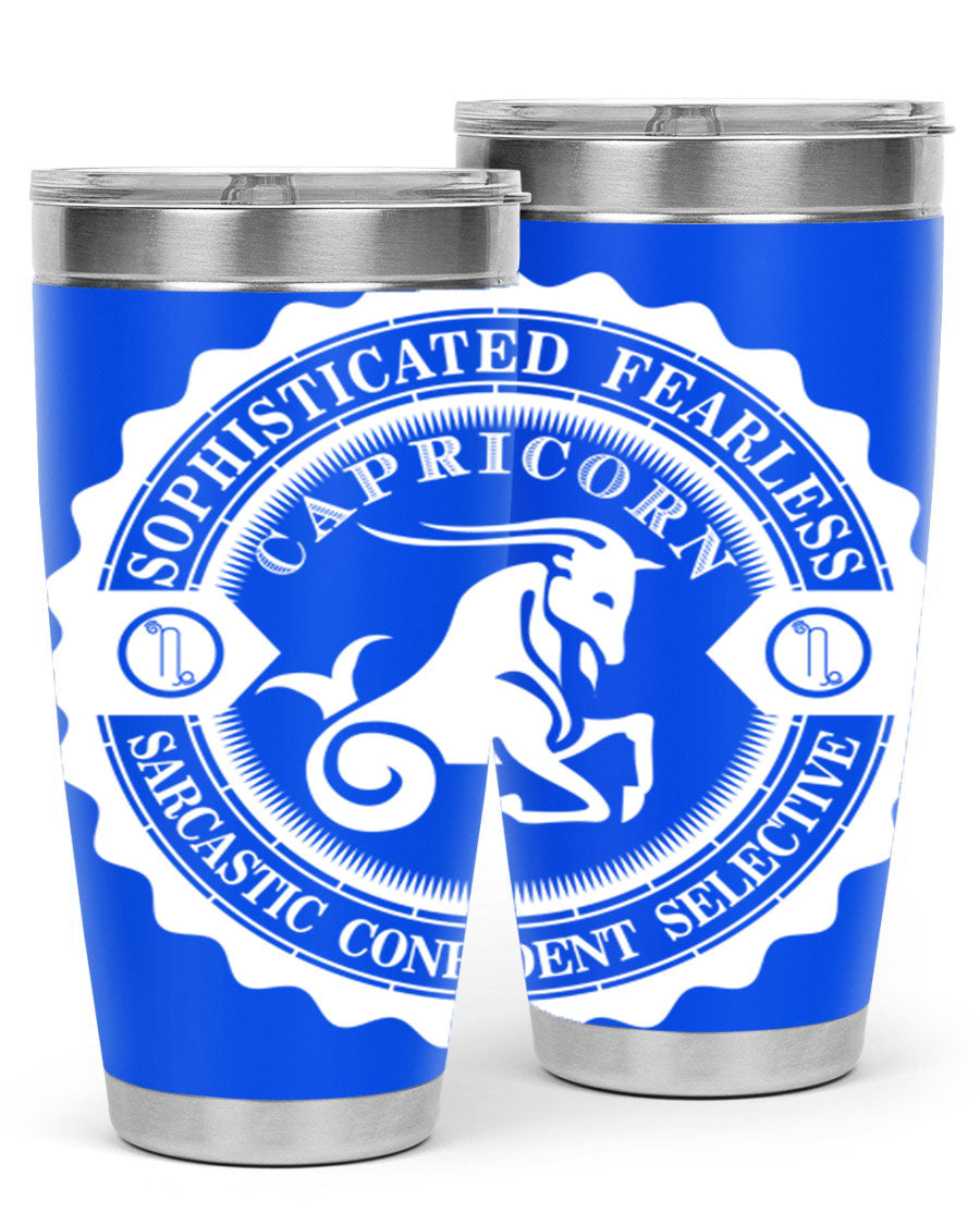 Capricorn 41# Tumbler, a stylish 20oz double wall vacuum stainless steel tumbler with a copper lining and drink-thru lid.