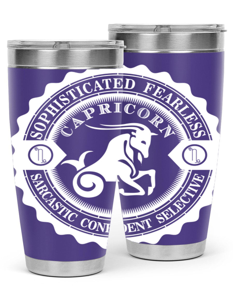 Capricorn 41# Tumbler, a stylish 20oz double wall vacuum stainless steel tumbler with a copper lining and drink-thru lid.