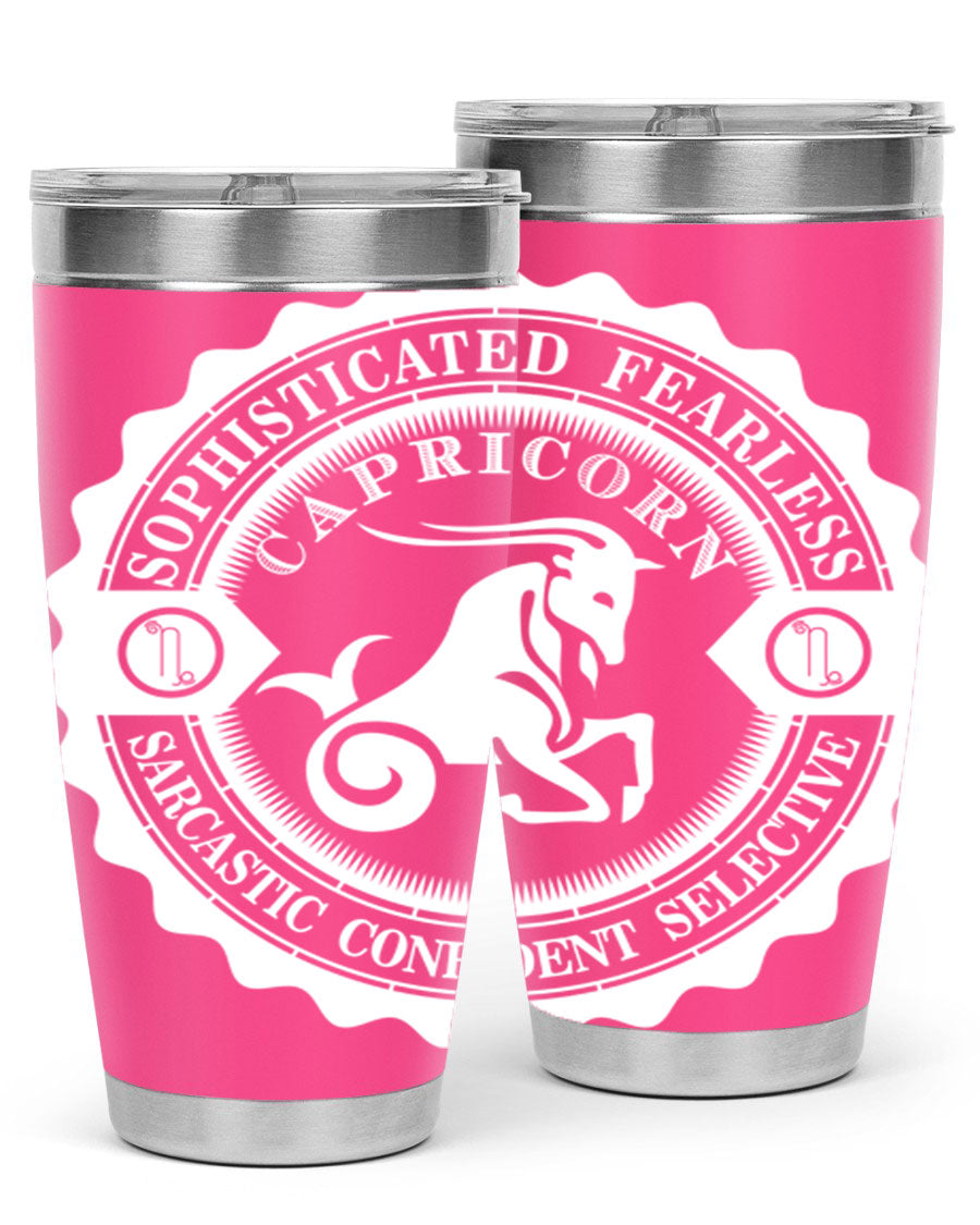 Capricorn 41# Tumbler, a stylish 20oz double wall vacuum stainless steel tumbler with a copper lining and drink-thru lid.