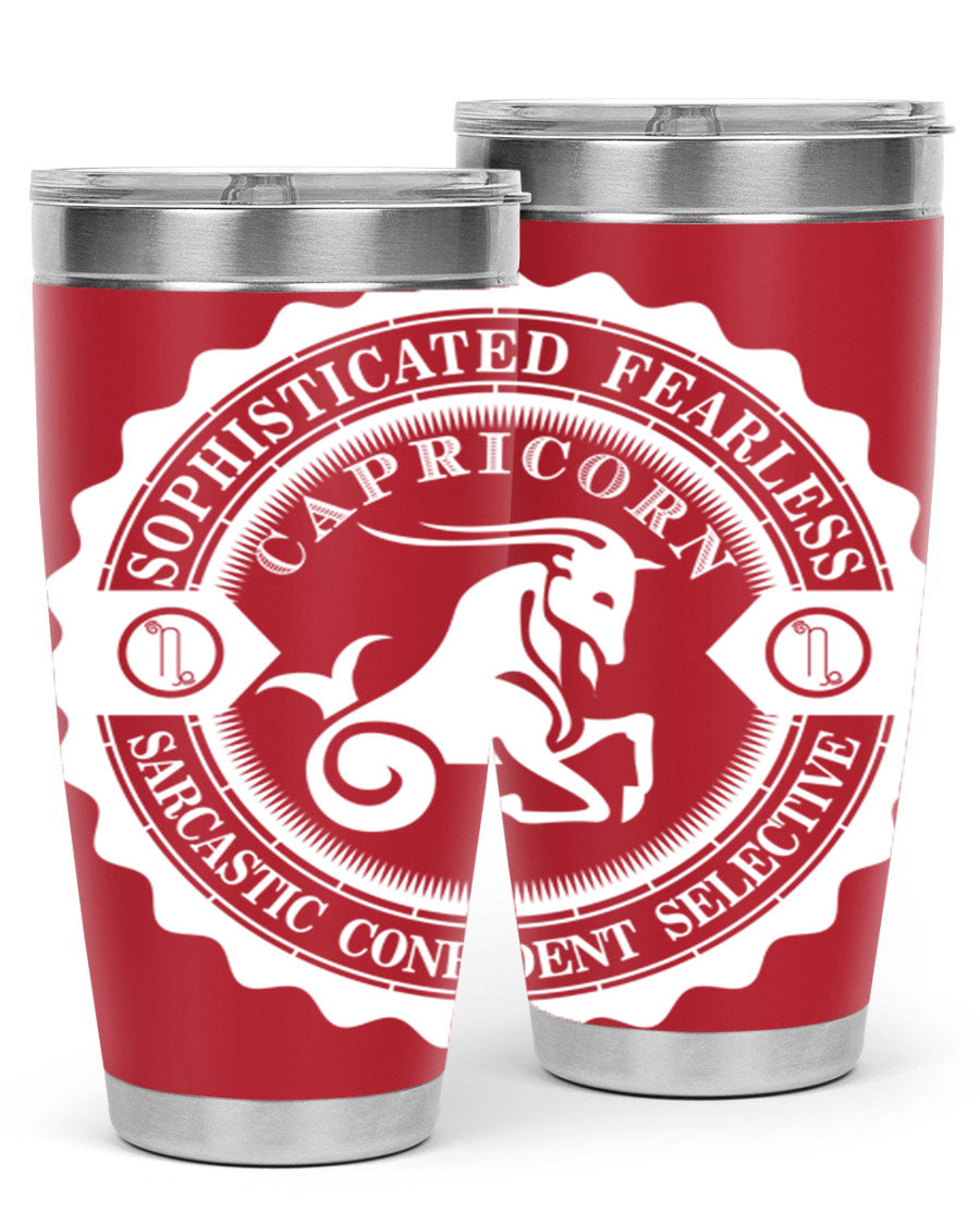 Capricorn 41# Tumbler, a stylish 20oz double wall vacuum stainless steel tumbler with a copper lining and drink-thru lid.