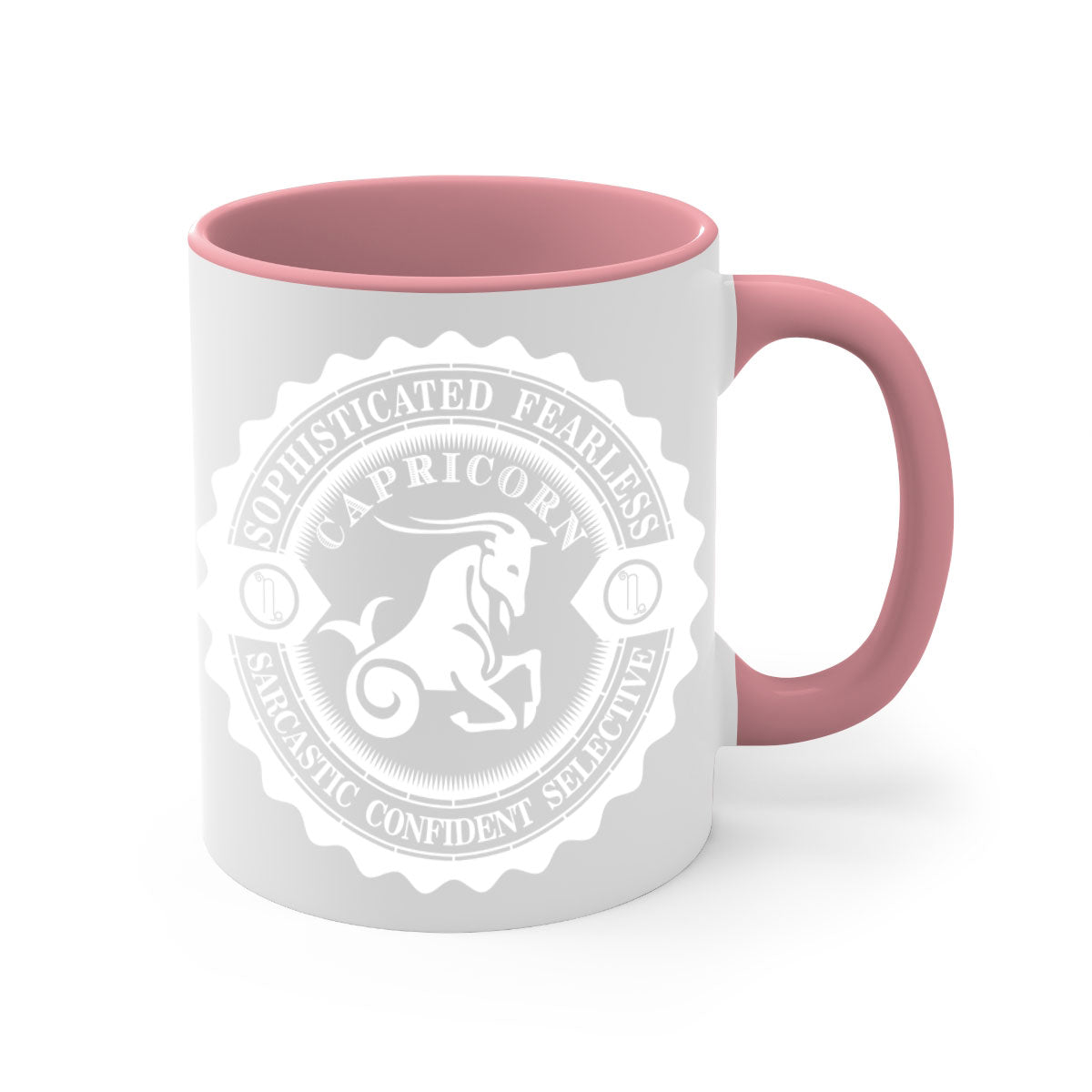 Capricorn 41# Mug featuring a glossy finish, colored handle, and interior, available in five vibrant colors.