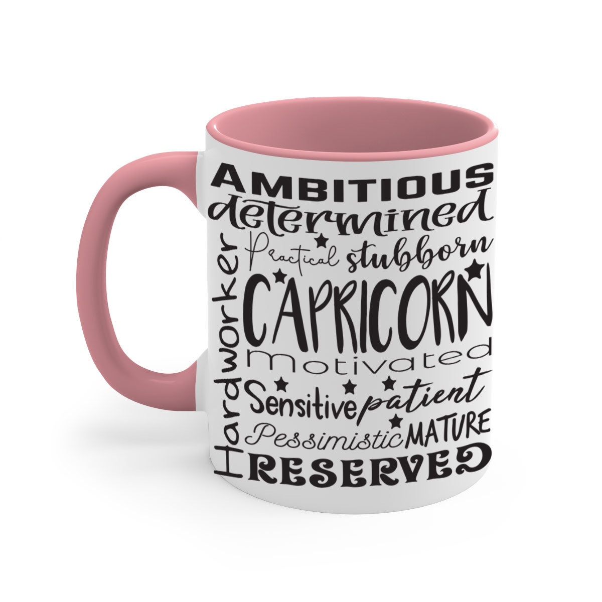 Capricorn 566# Mug featuring a glossy finish, colored handle, and interior, available in five vibrant colors.