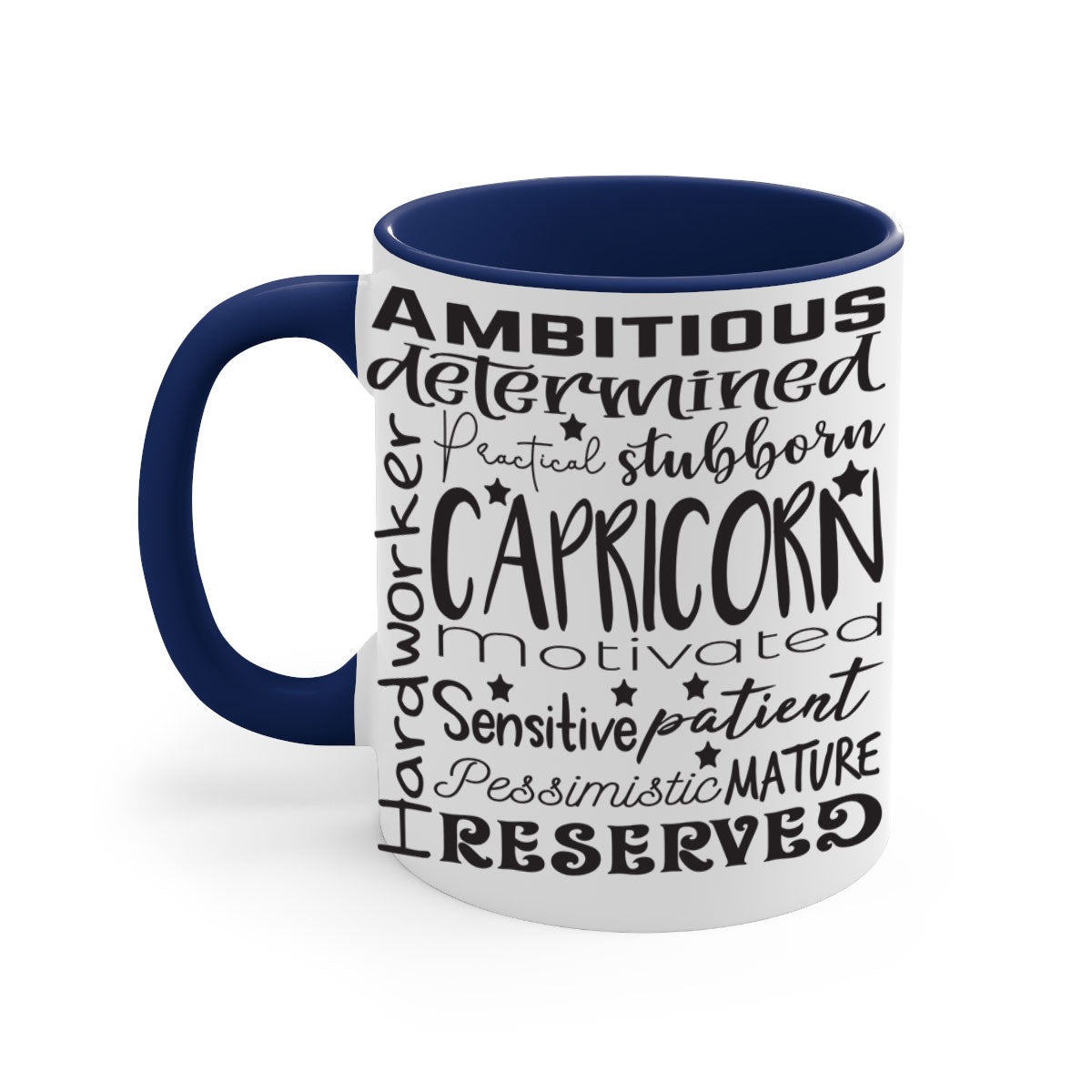 Capricorn 566# Mug featuring a glossy finish, colored handle, and interior, available in five vibrant colors.