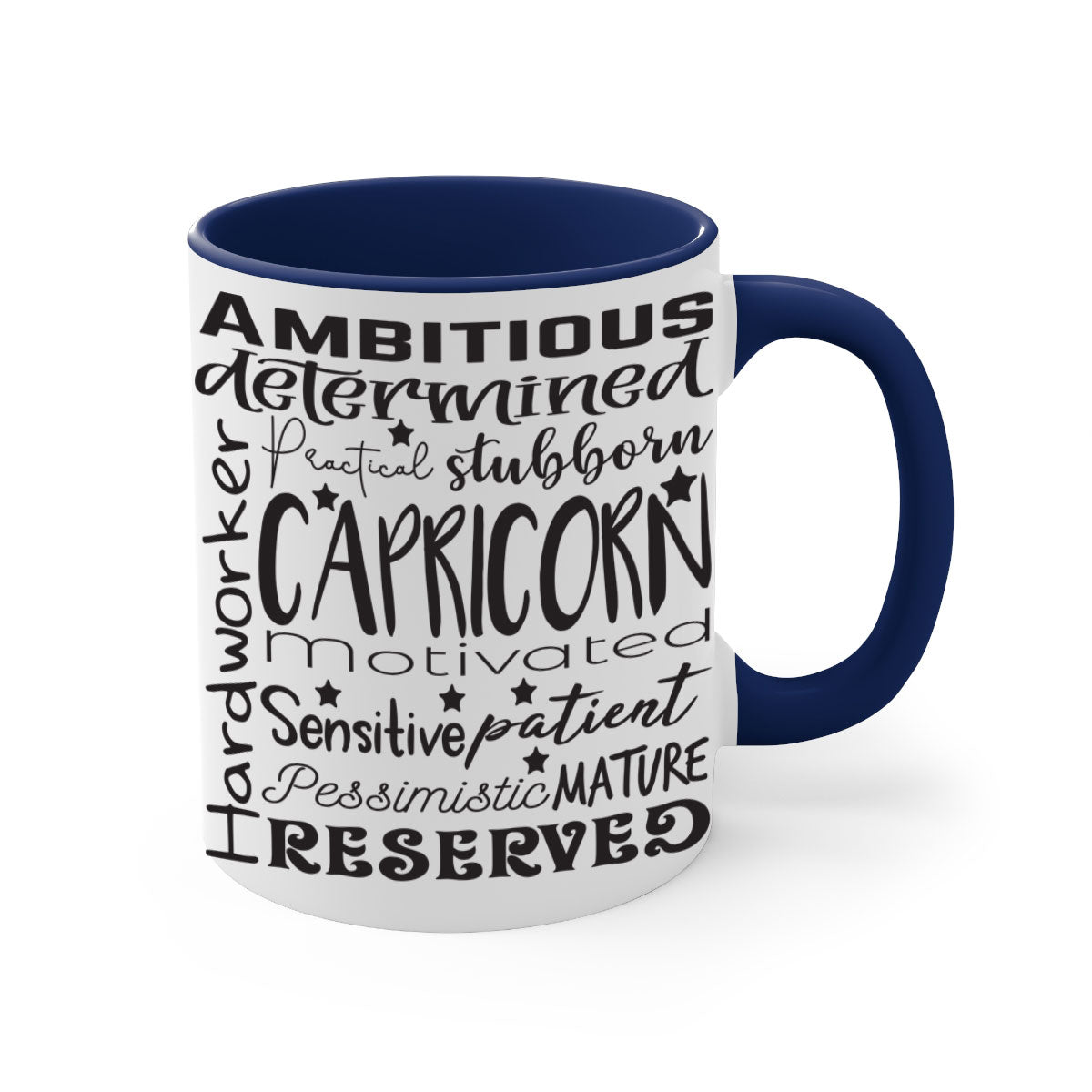 Capricorn 566# Mug featuring a glossy finish, colored handle, and interior, available in five vibrant colors.
