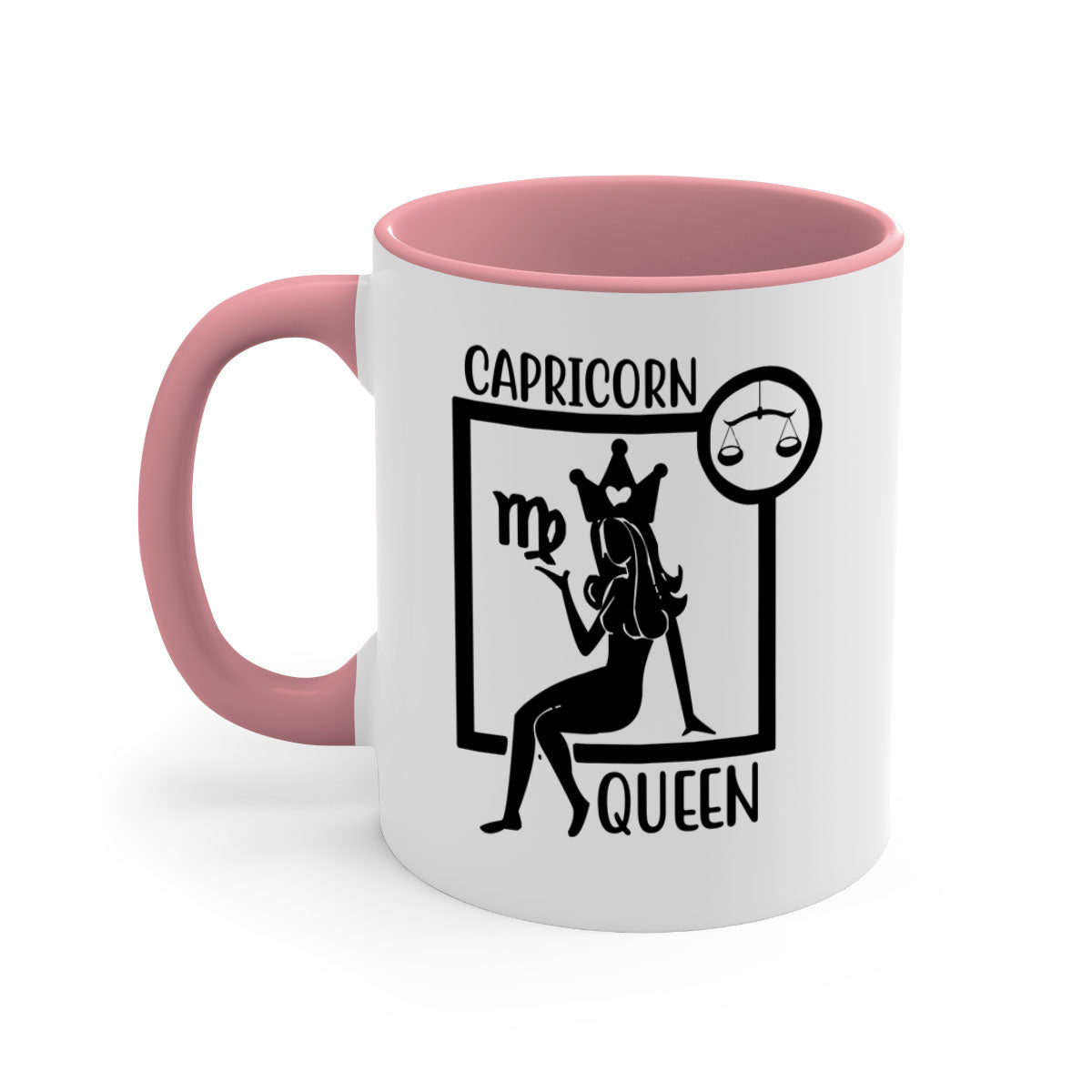 Capricorn queen 194# Mug with a glossy finish, featuring a colored handle and interior, available in five colors.