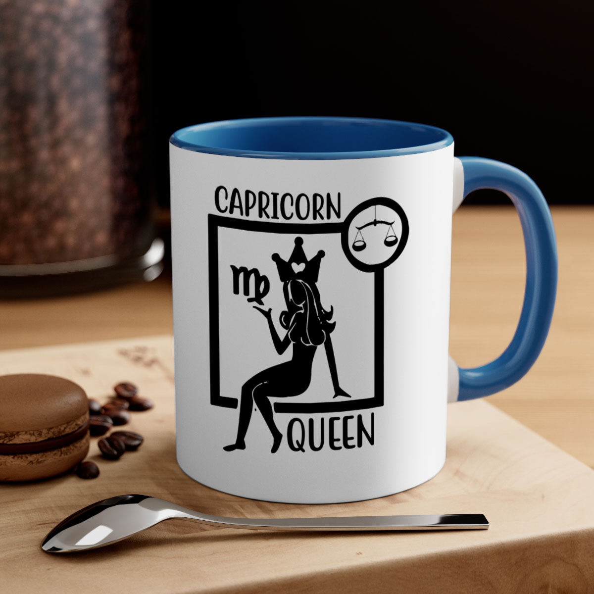 Capricorn queen 194# Mug with a glossy finish, featuring a colored handle and interior, available in five colors.