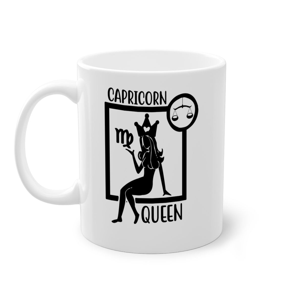 Capricorn queen 194# Mug with a glossy finish, featuring a colored handle and interior, available in five colors.