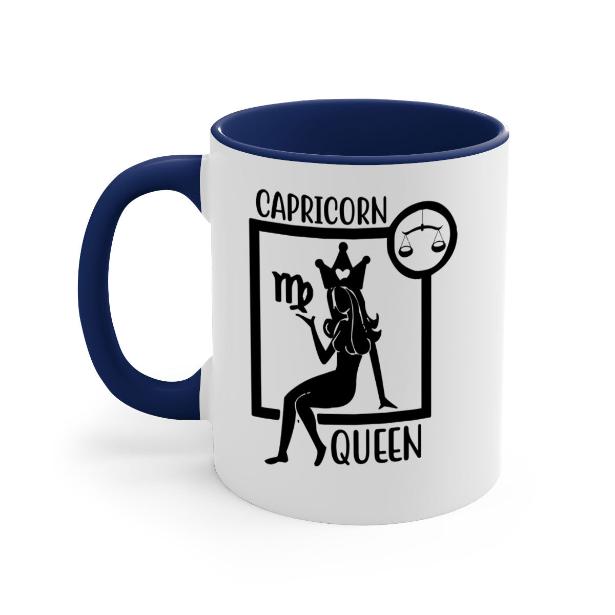 Capricorn queen 194# Mug with a glossy finish, featuring a colored handle and interior, available in five colors.