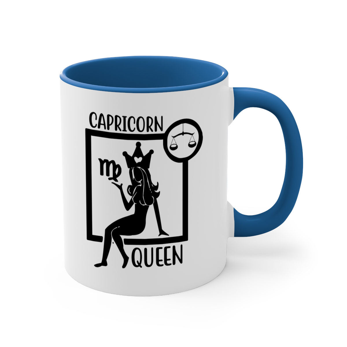 Capricorn queen 194# Mug with a glossy finish, featuring a colored handle and interior, available in five colors.