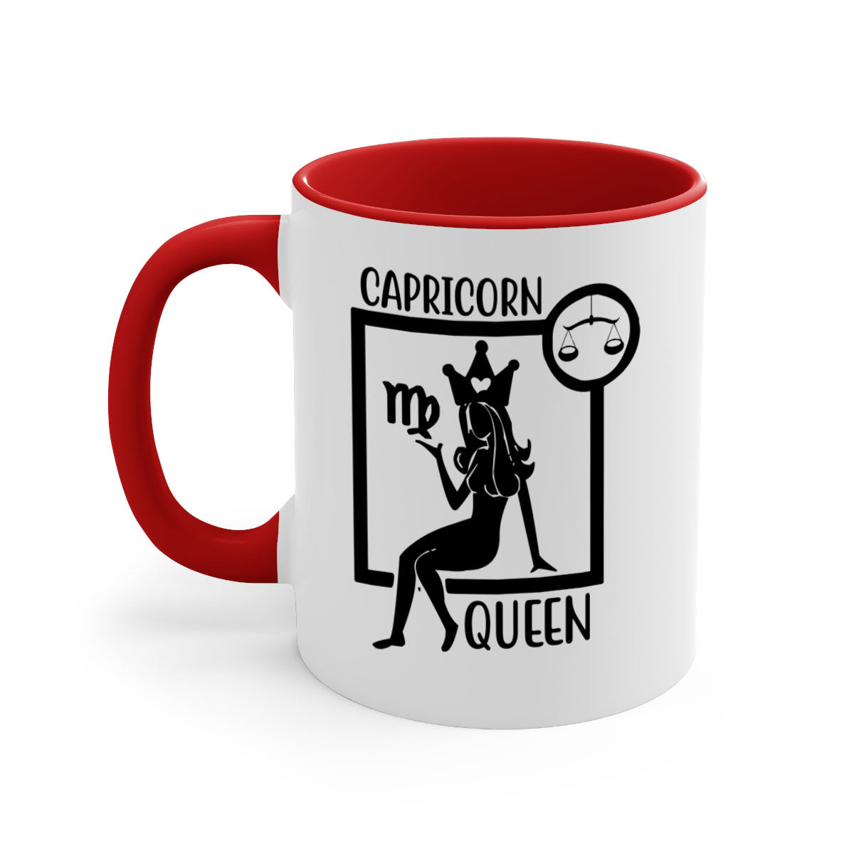 Capricorn queen 194# Mug with a glossy finish, featuring a colored handle and interior, available in five colors.