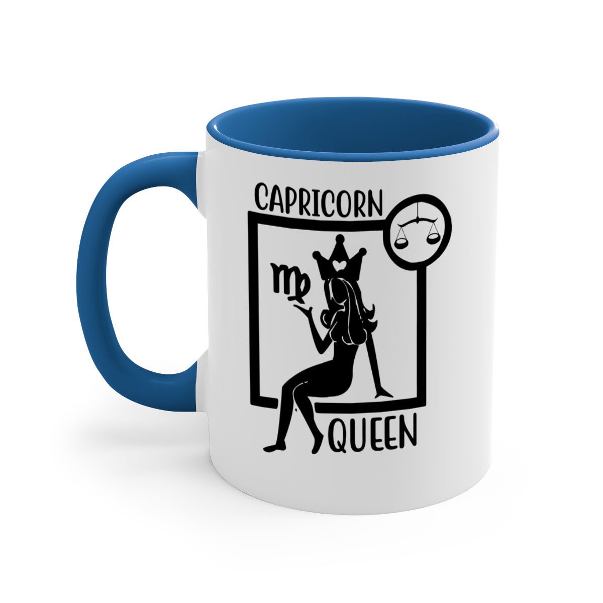Capricorn queen 194# Mug with a glossy finish, featuring a colored handle and interior, available in five colors.