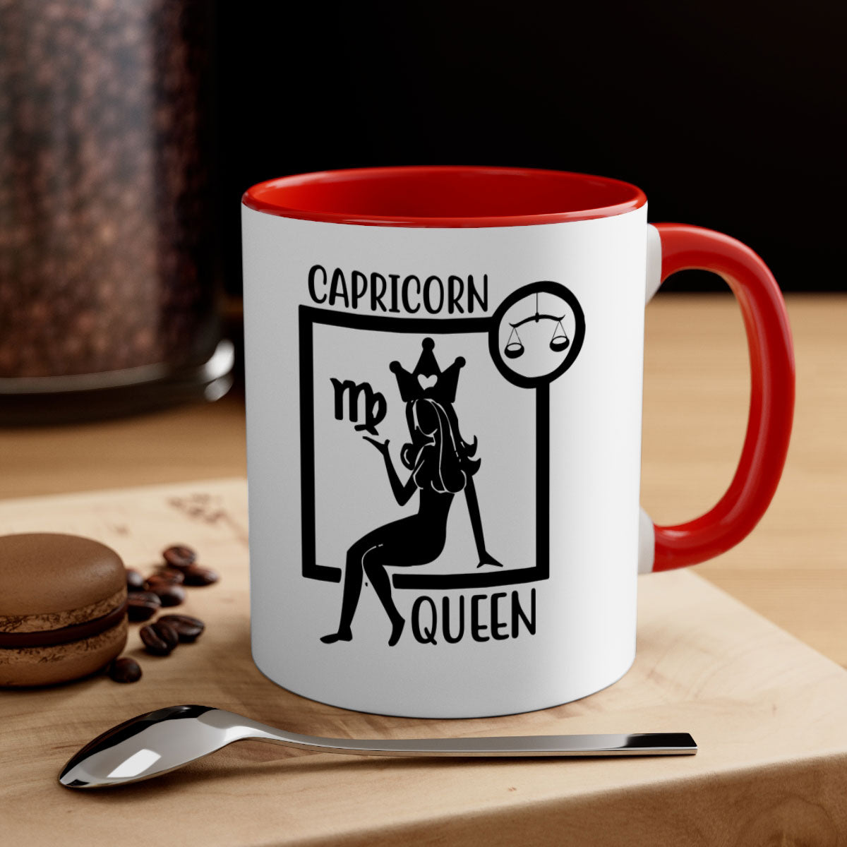 Capricorn queen 194# Mug with a glossy finish, featuring a colored handle and interior, available in five colors.