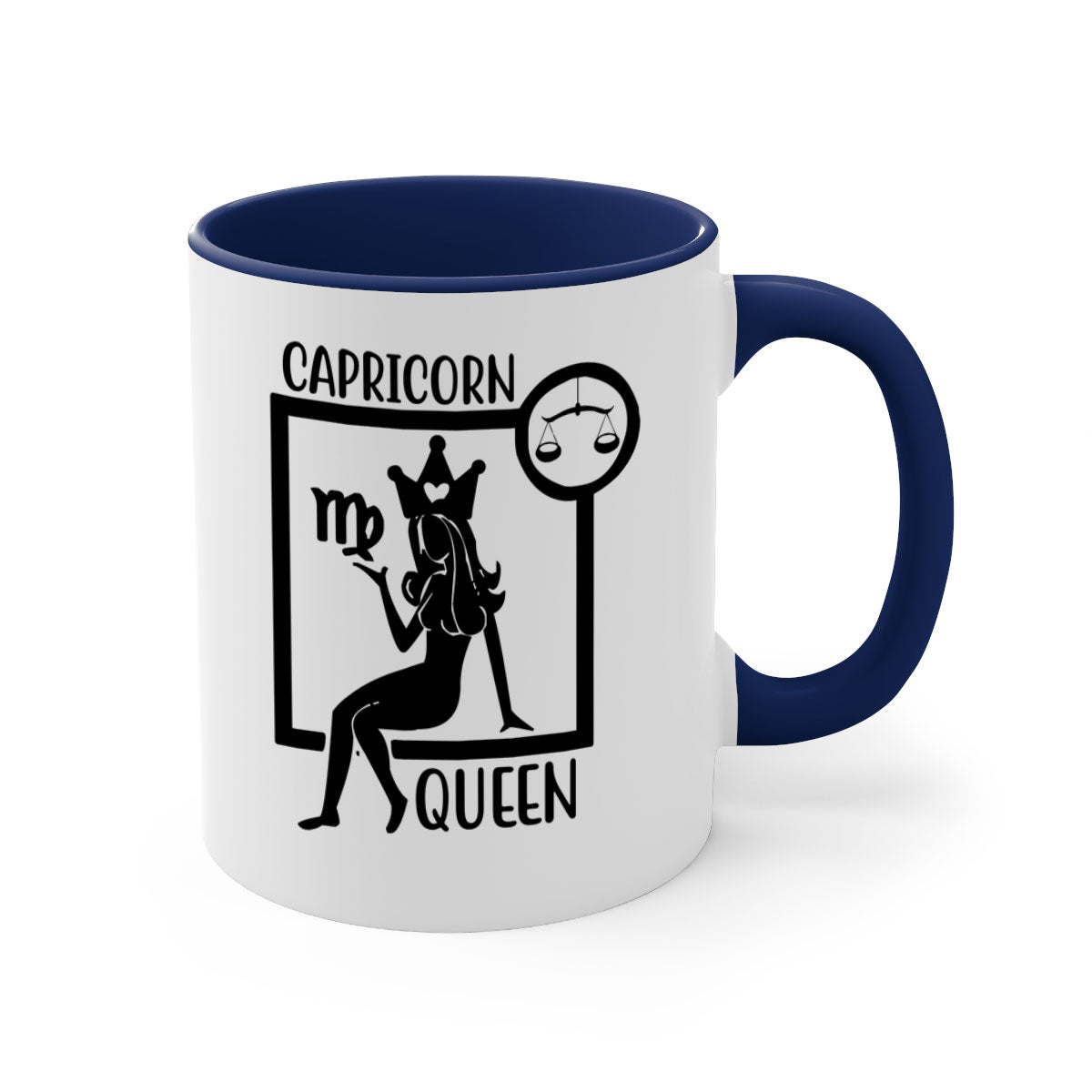 Capricorn queen 194# Mug with a glossy finish, featuring a colored handle and interior, available in five colors.