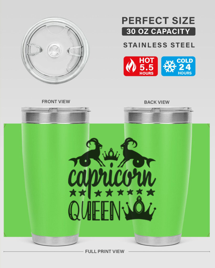 Capricorn Queen 195# Tumbler in stainless steel with a stylish design, perfect for hot and cold beverages.
