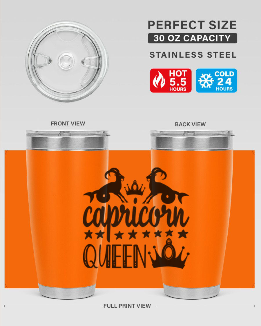 Capricorn Queen 195# Tumbler in stainless steel with a stylish design, perfect for hot and cold beverages.