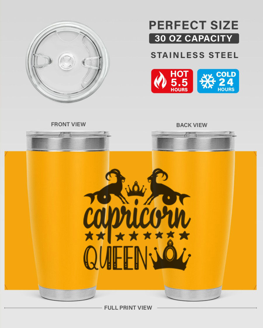 Capricorn Queen 195# Tumbler in stainless steel with a stylish design, perfect for hot and cold beverages.