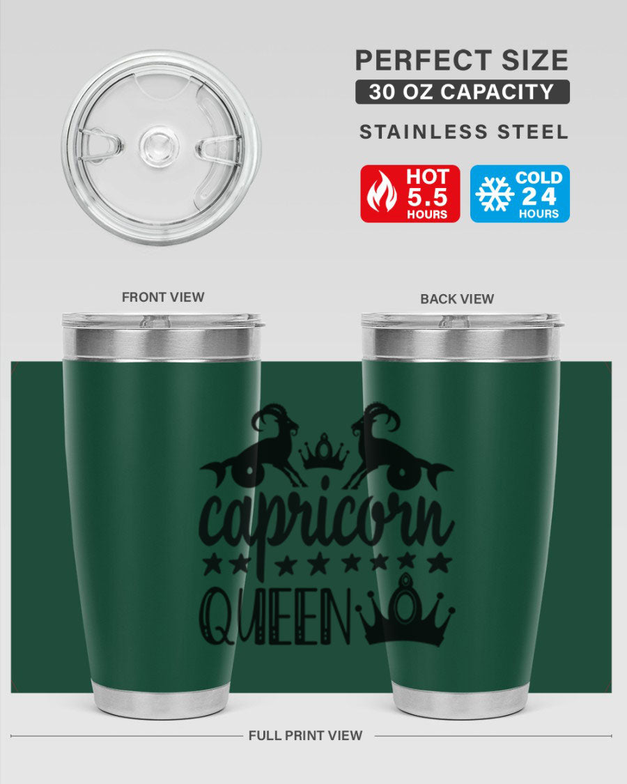 Capricorn Queen 195# Tumbler in stainless steel with a stylish design, perfect for hot and cold beverages.