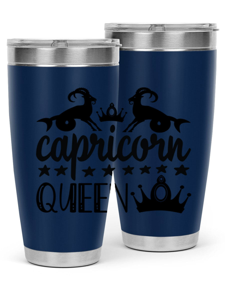 Capricorn Queen 195# Tumbler in stainless steel with a stylish design, perfect for hot and cold beverages.