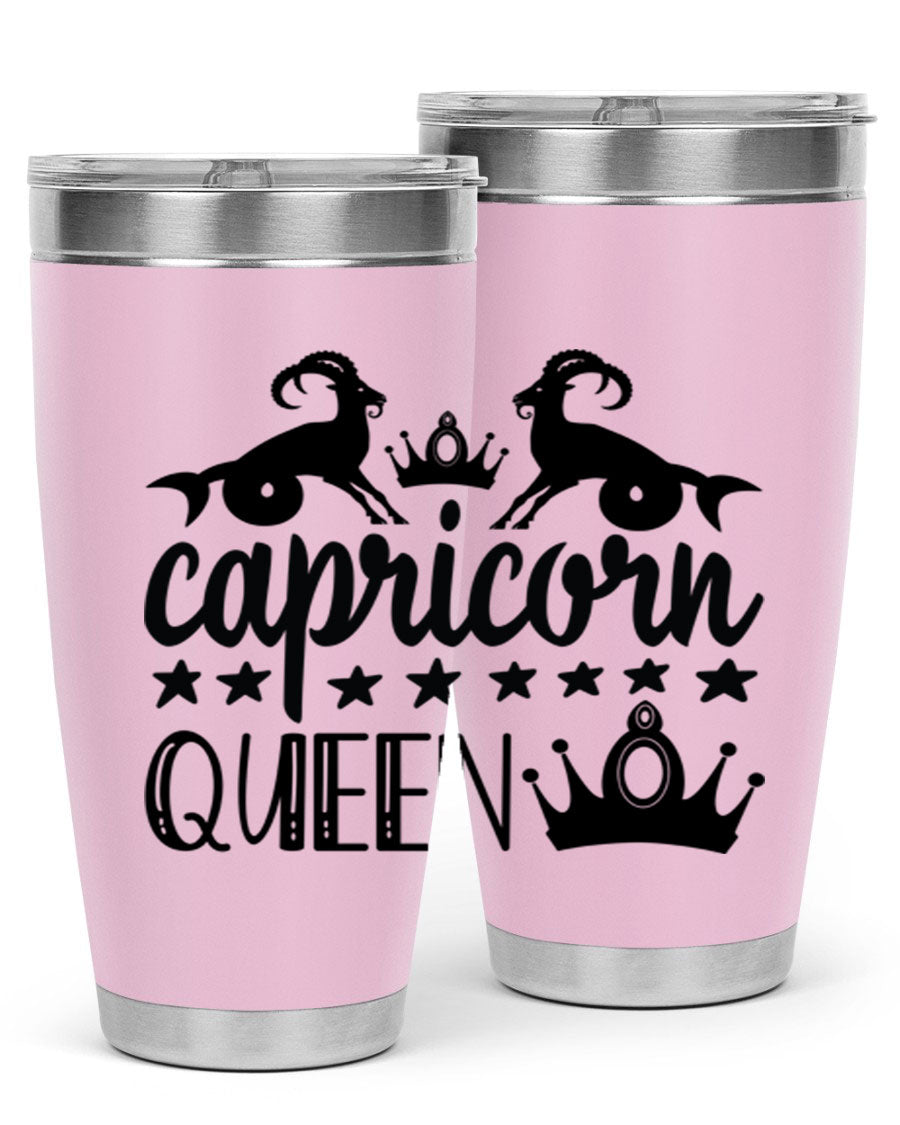 Capricorn Queen 195# Tumbler in stainless steel with a stylish design, perfect for hot and cold beverages.
