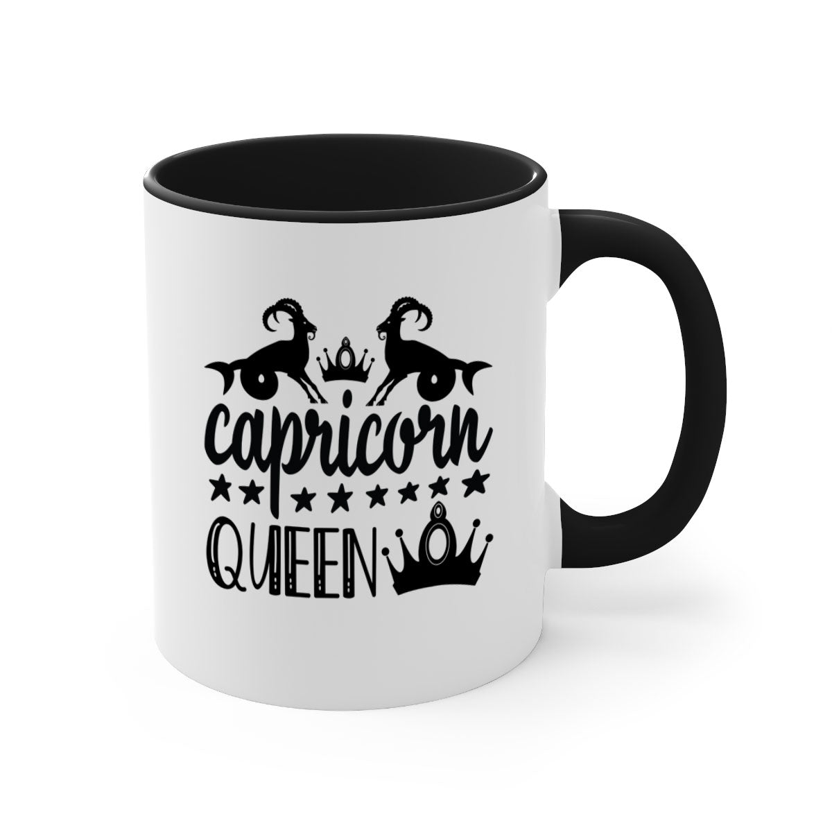 Capricorn queen 195# Mug featuring a two-tone design with a colored handle and interior, available in five colors, perfect for coffee and tea.