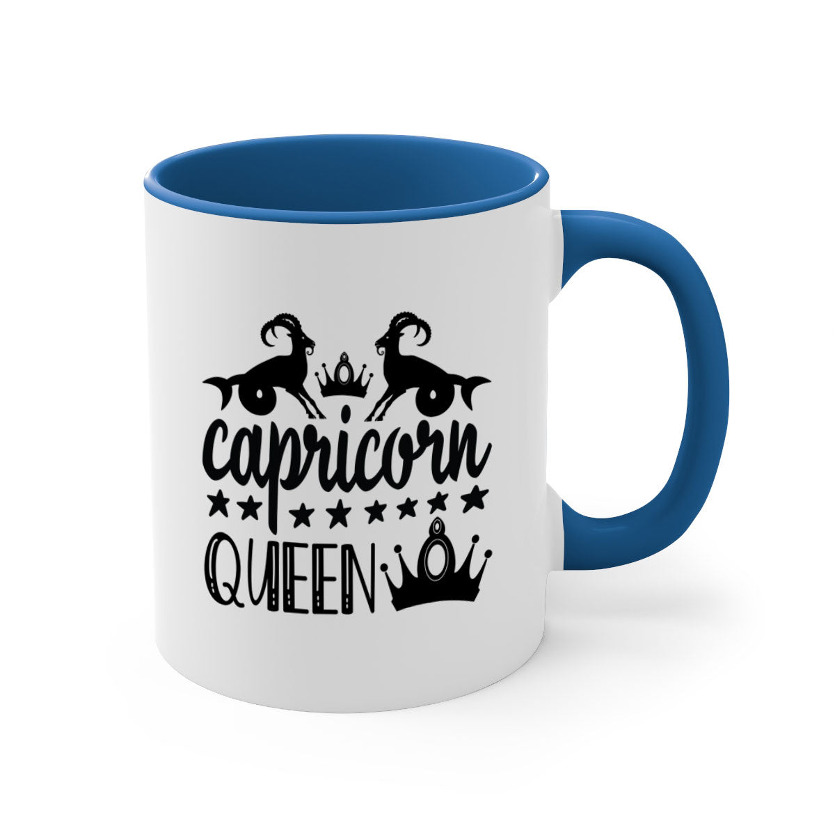 Capricorn queen 195# Mug featuring a two-tone design with a colored handle and interior, available in five colors, perfect for coffee and tea.