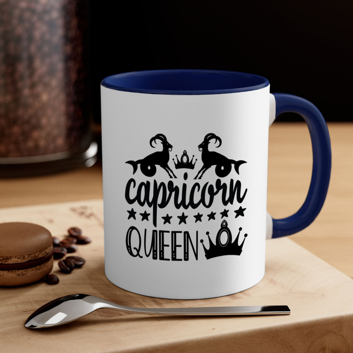 Capricorn queen 195# Mug featuring a two-tone design with a colored handle and interior, available in five colors, perfect for coffee and tea.