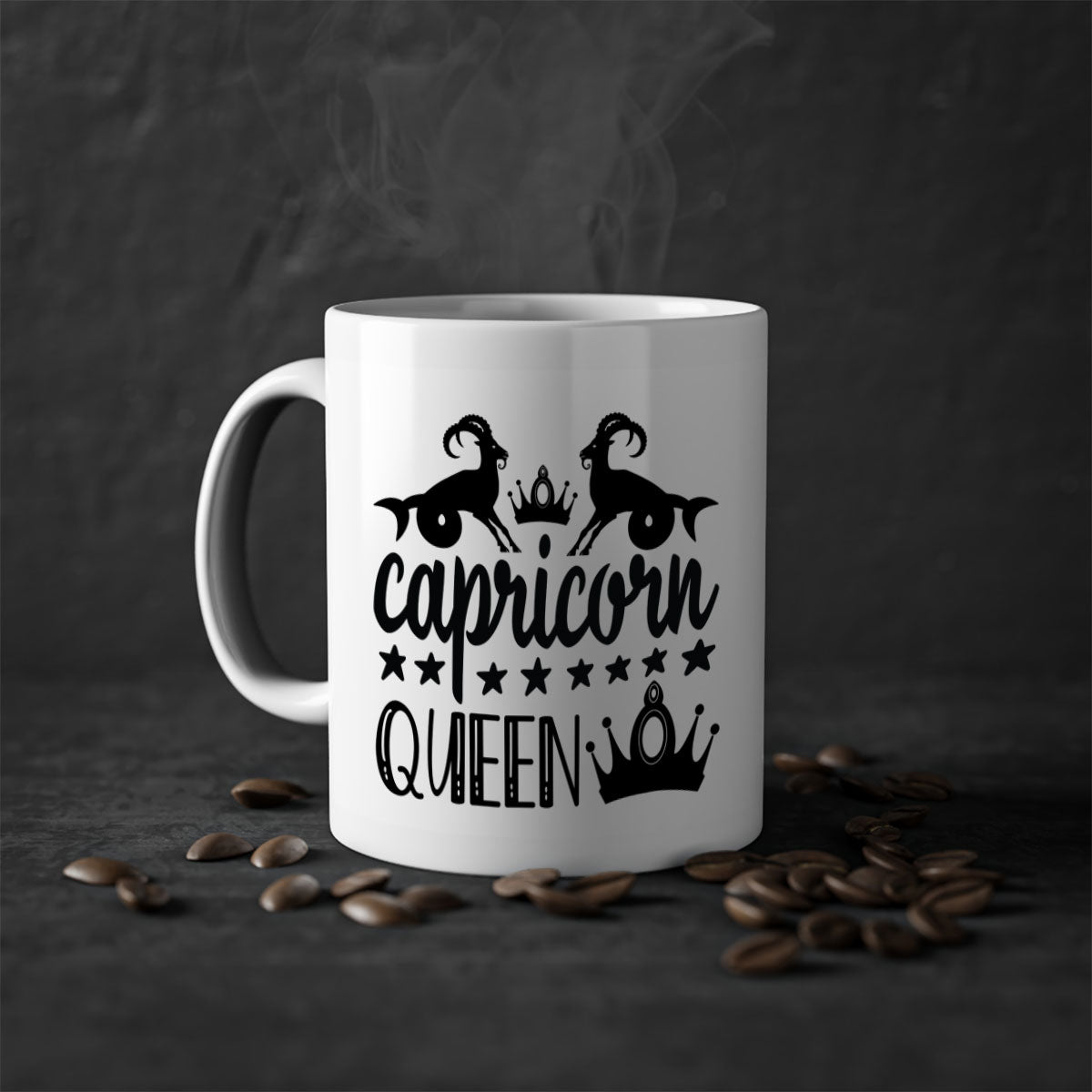 Capricorn queen 195# Mug featuring a two-tone design with a colored handle and interior, available in five colors, perfect for coffee and tea.