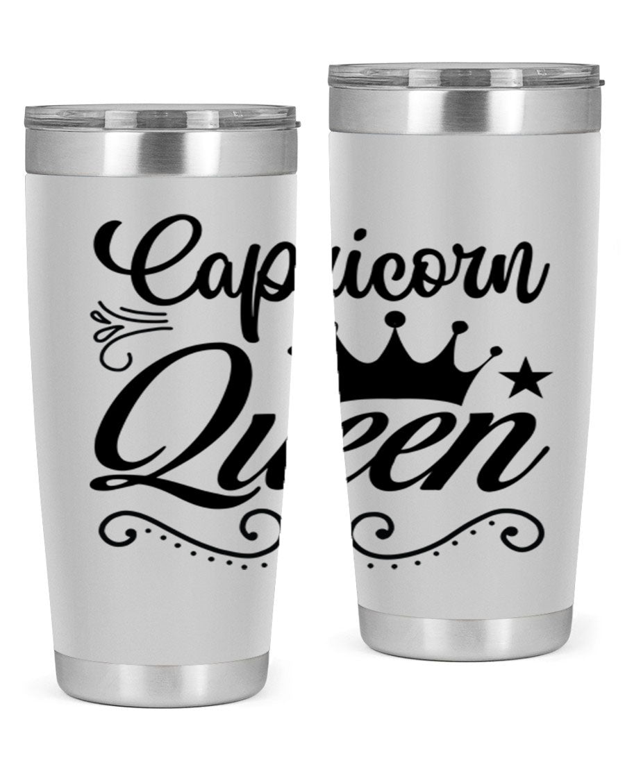 Capricorn Queen 196# Tumbler featuring a sleek stainless steel design with zodiac-themed print, perfect for hot and cold beverages.