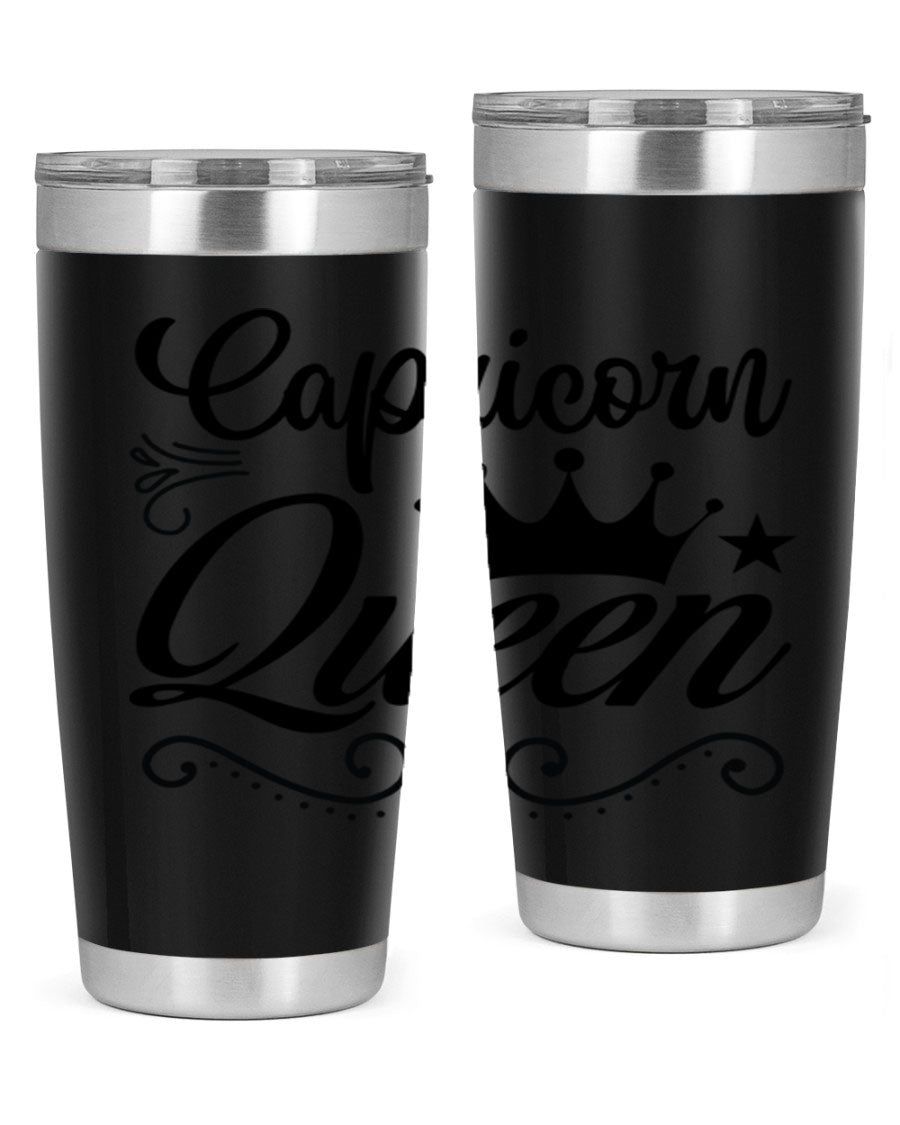Capricorn Queen 196# Tumbler featuring a sleek stainless steel design with zodiac-themed print, perfect for hot and cold beverages.