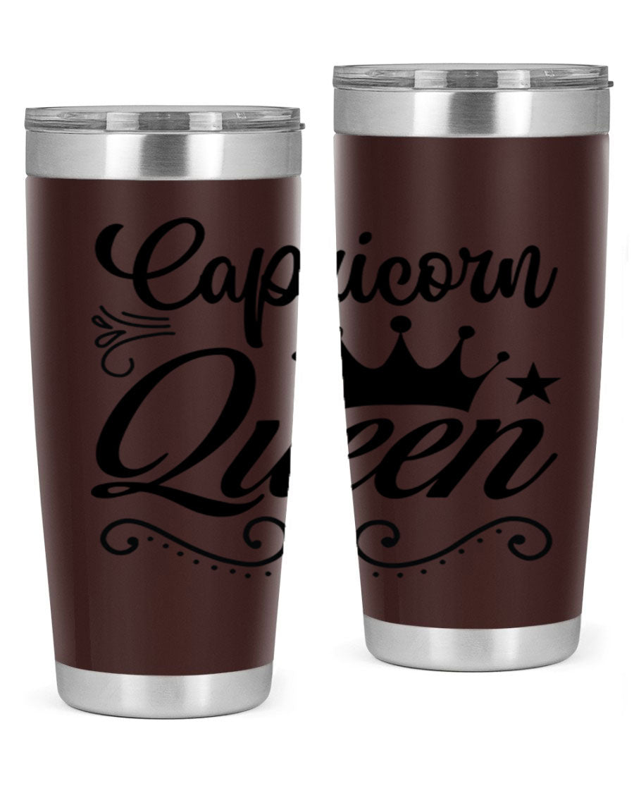 Capricorn Queen 196# Tumbler featuring a sleek stainless steel design with zodiac-themed print, perfect for hot and cold beverages.