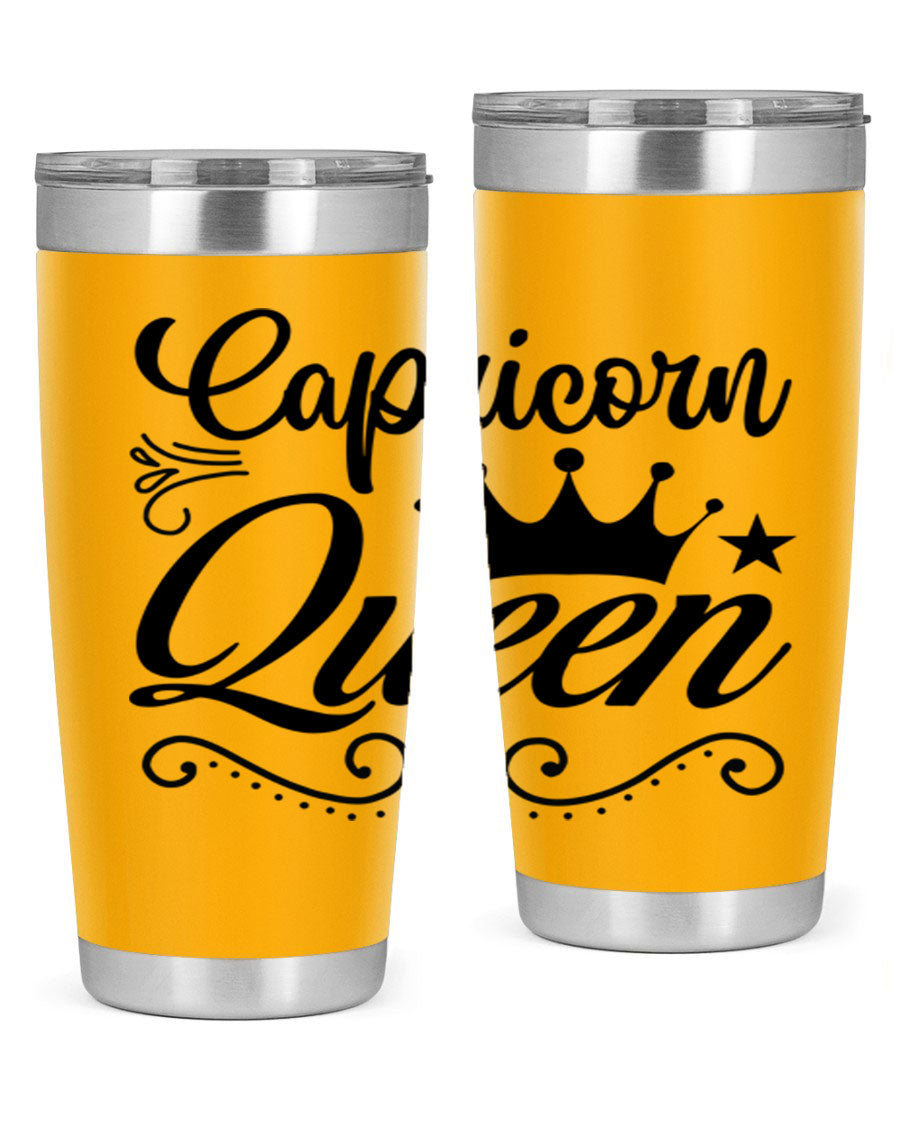 Capricorn Queen 196# Tumbler featuring a sleek stainless steel design with zodiac-themed print, perfect for hot and cold beverages.