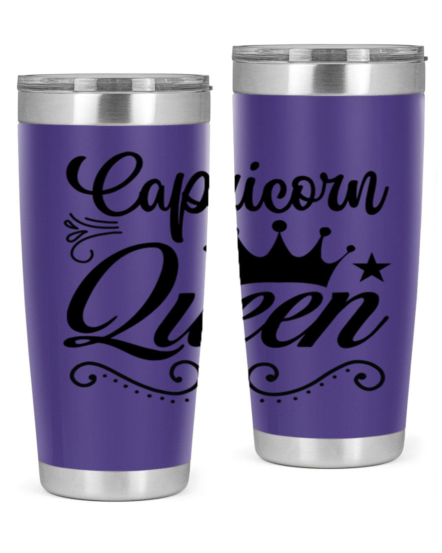 Capricorn Queen 196# Tumbler featuring a sleek stainless steel design with zodiac-themed print, perfect for hot and cold beverages.