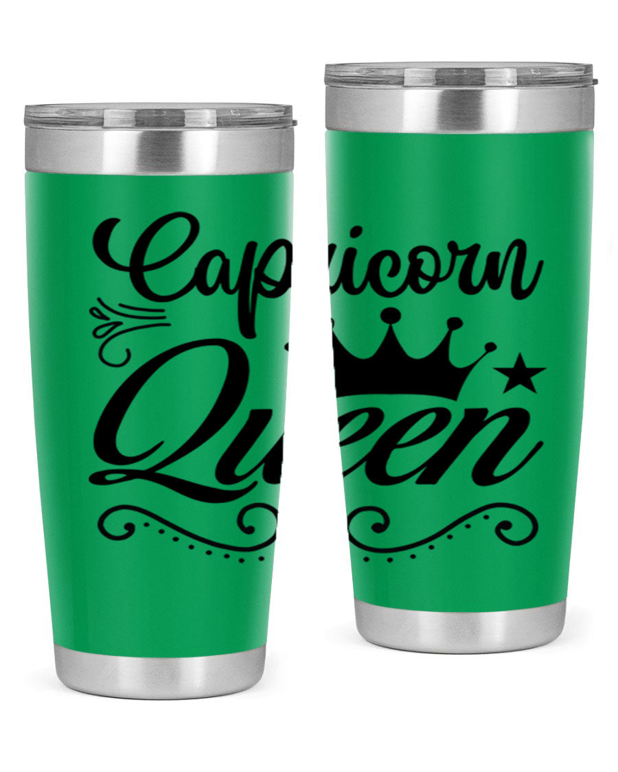 Capricorn Queen 196# Tumbler featuring a sleek stainless steel design with zodiac-themed print, perfect for hot and cold beverages.