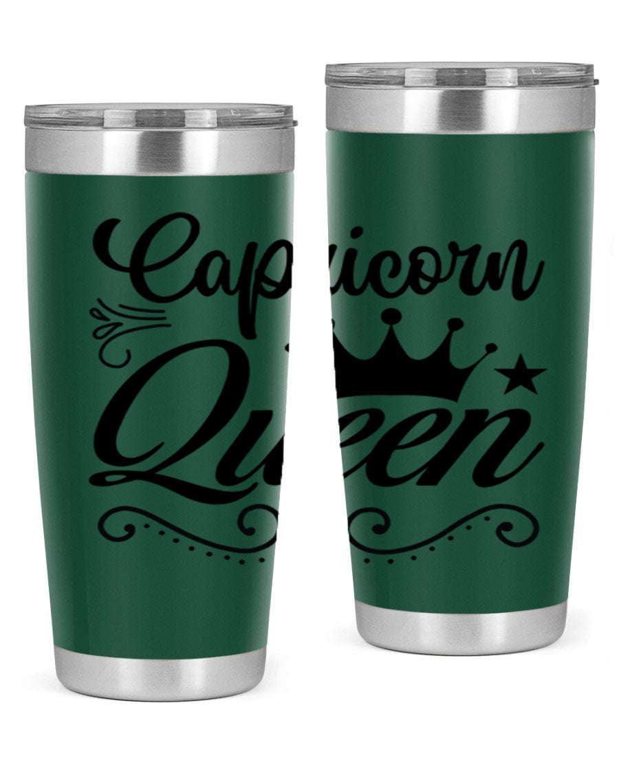 Capricorn Queen 196# Tumbler featuring a sleek stainless steel design with zodiac-themed print, perfect for hot and cold beverages.