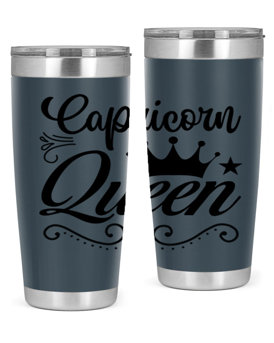 Capricorn Queen 196# Tumbler featuring a sleek stainless steel design with zodiac-themed print, perfect for hot and cold beverages.