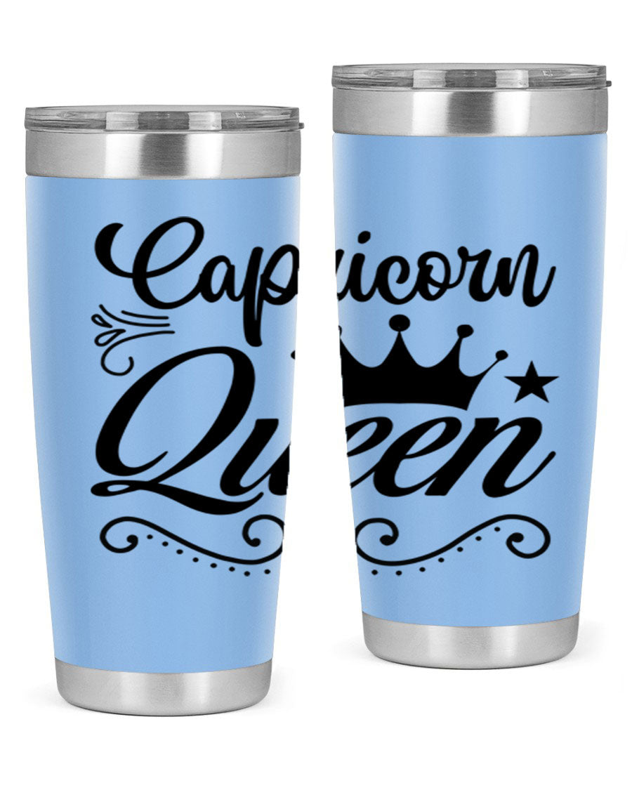 Capricorn Queen 196# Tumbler featuring a sleek stainless steel design with zodiac-themed print, perfect for hot and cold beverages.