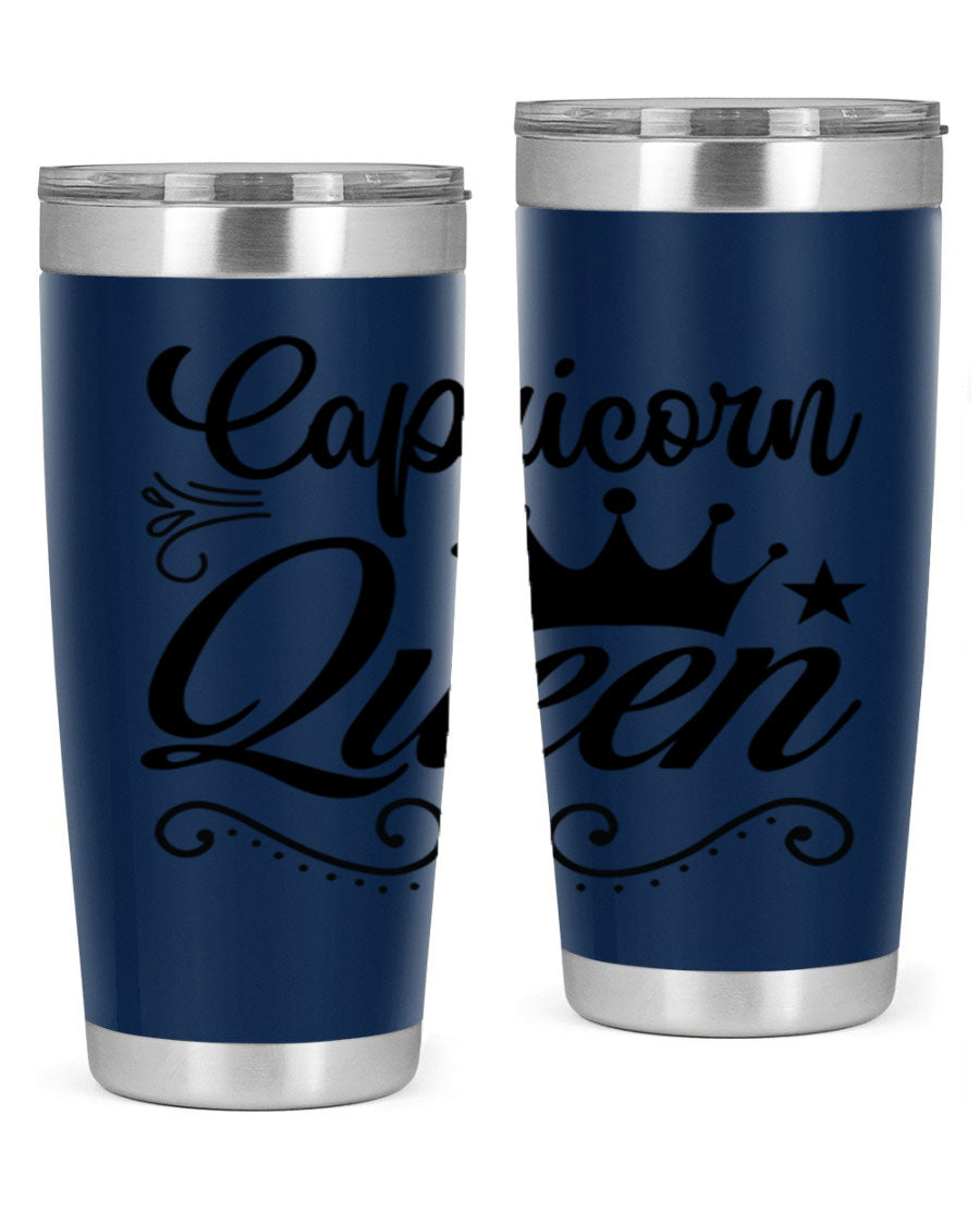 Capricorn Queen 196# Tumbler featuring a sleek stainless steel design with zodiac-themed print, perfect for hot and cold beverages.