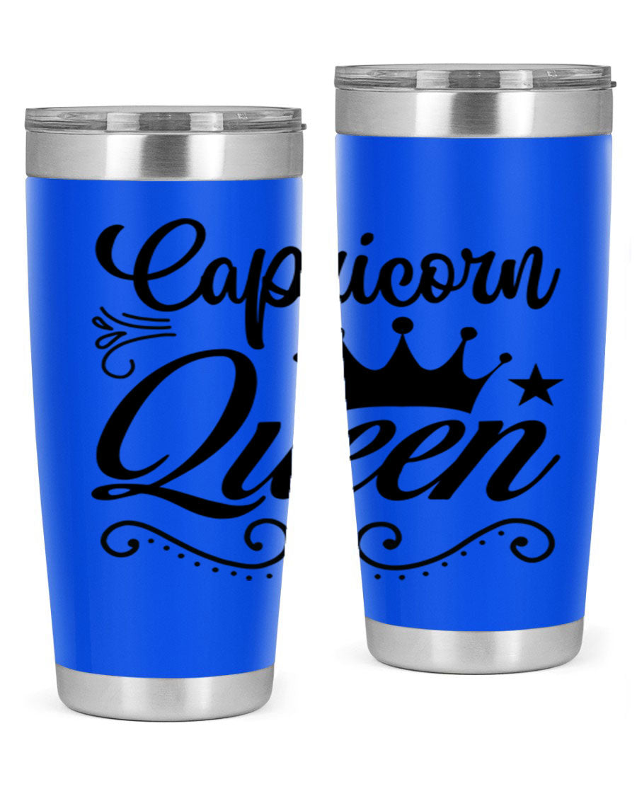 Capricorn Queen 196# Tumbler featuring a sleek stainless steel design with zodiac-themed print, perfect for hot and cold beverages.