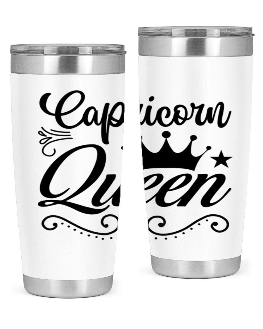 Capricorn Queen 196# Tumbler featuring a sleek stainless steel design with zodiac-themed print, perfect for hot and cold beverages.