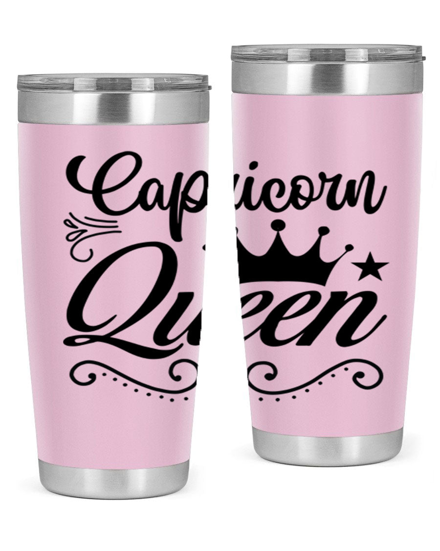 Capricorn Queen 196# Tumbler featuring a sleek stainless steel design with zodiac-themed print, perfect for hot and cold beverages.