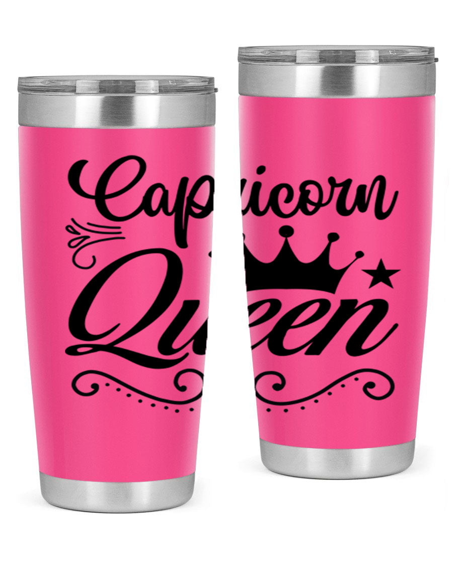 Capricorn Queen 196# Tumbler featuring a sleek stainless steel design with zodiac-themed print, perfect for hot and cold beverages.