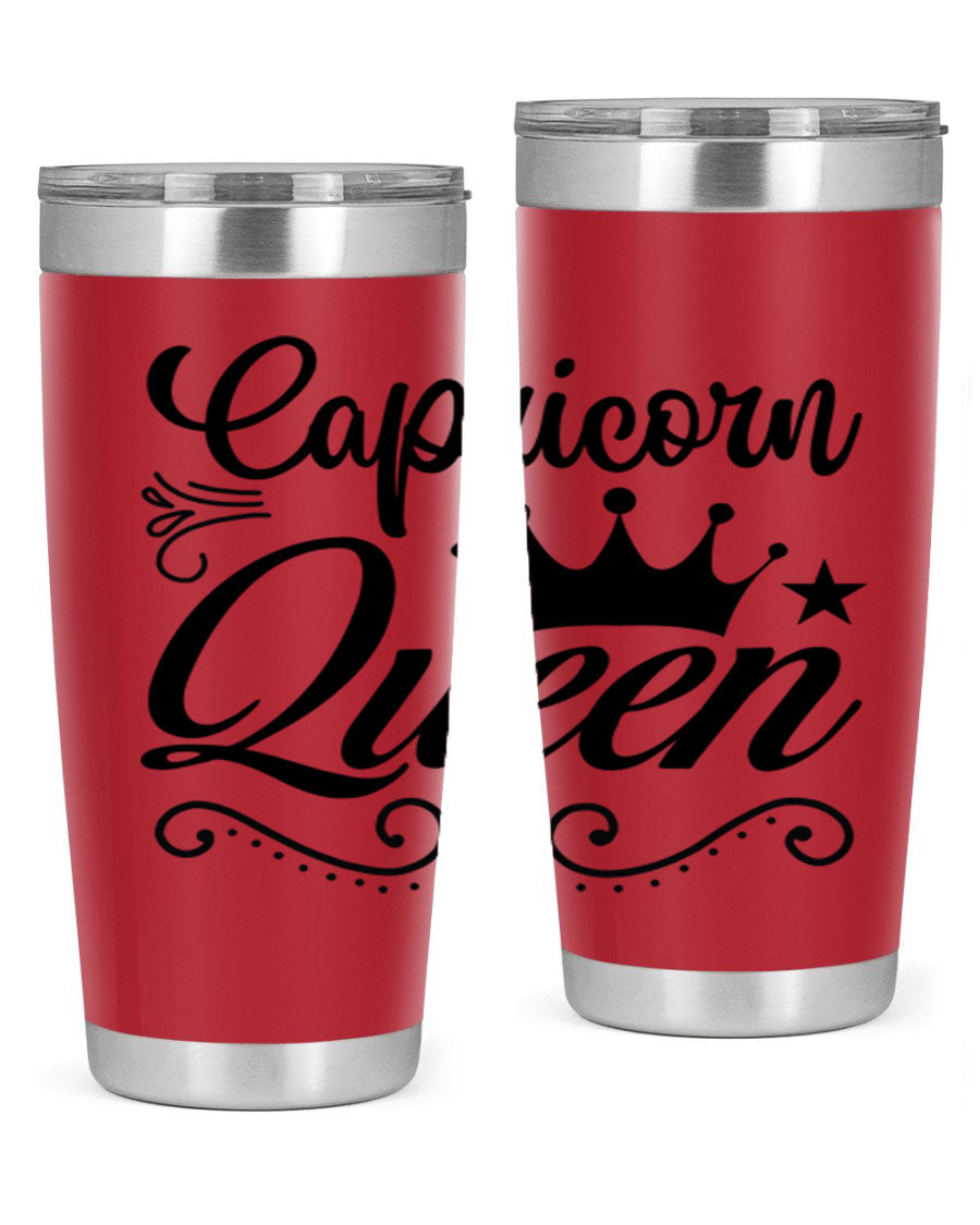 Capricorn Queen 196# Tumbler featuring a sleek stainless steel design with zodiac-themed print, perfect for hot and cold beverages.